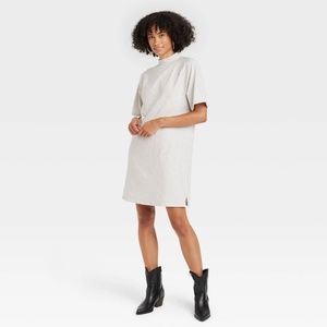 Universal Thread Knit Mock Neck Dress Beige - M